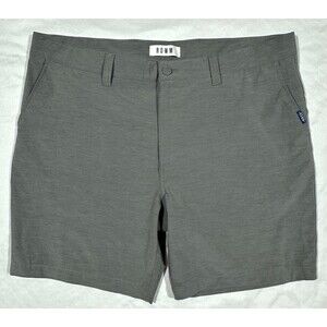 ROWM Mens Gray Hybrid Golf Shorts Stretch Performance Casual Flat Front 40